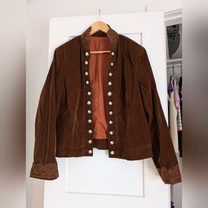 Lace velvet brown jacket